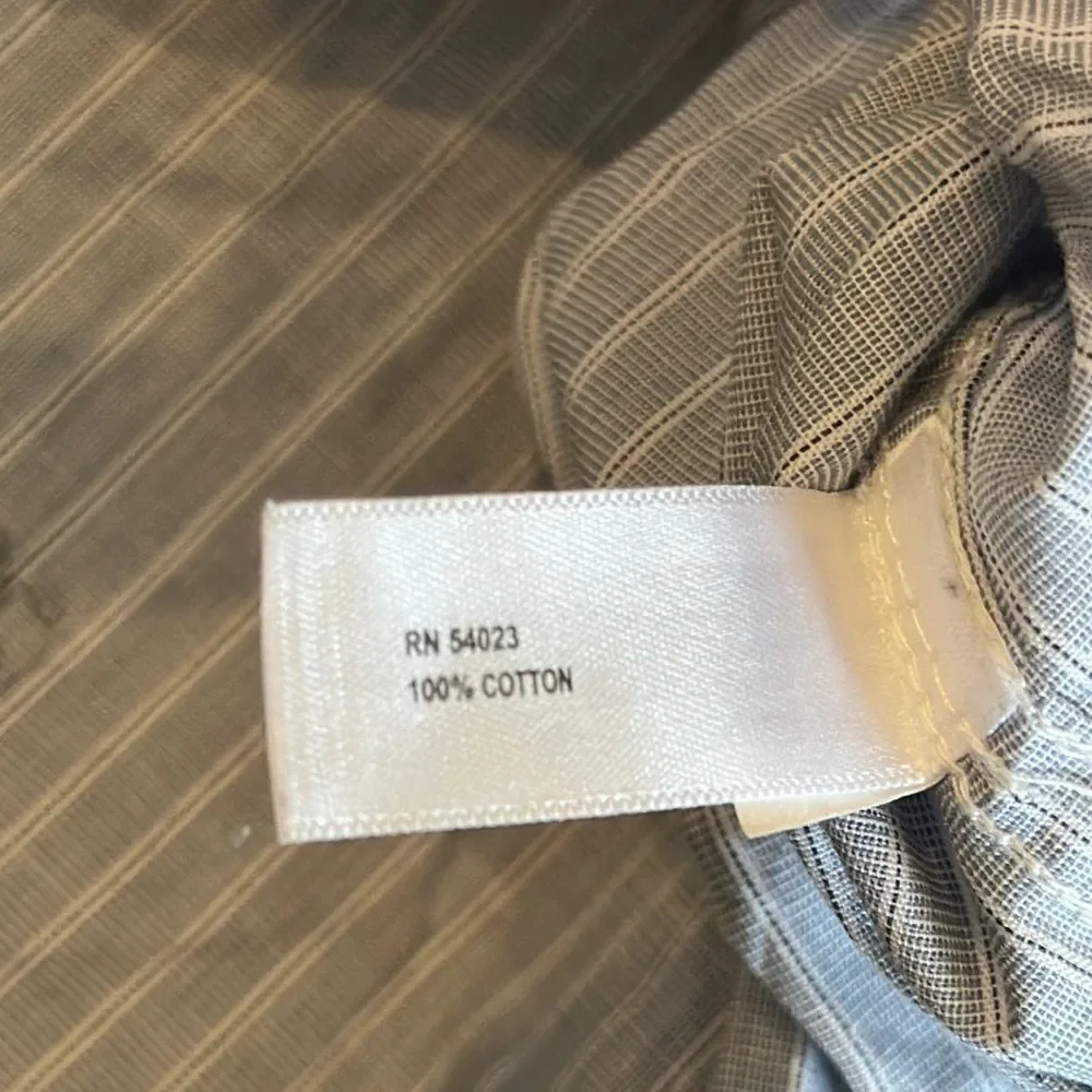 Baby Boys Blue Striped Button Down Shirt + Tan Cargo Pants: Size 3-6 Months